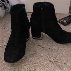 Black suede booties